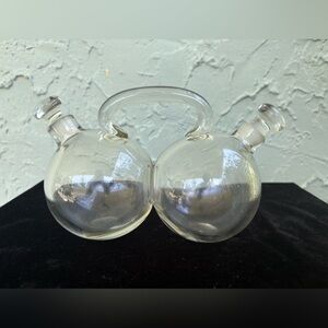 Vintage Clear Handblown Artglass Oil/Vinegar Handled Cruet